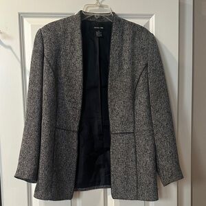 Tahari Charcoal Open-Front Blazer